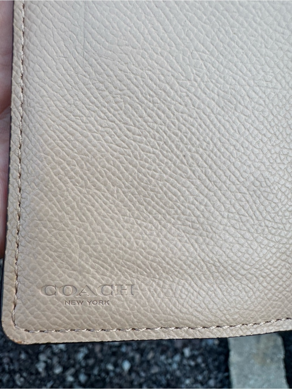 Coach New York Pebbled Leather Medium Snap Wallet Beige Nude Compact Wallet - Picture 8 of 11